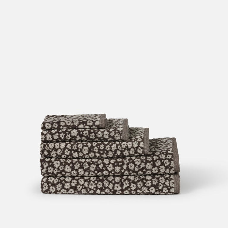 Forget Me Not Cotton Bath Towel Ivy/Oat
